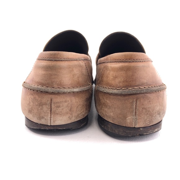 M.Gemi Brown Leather Penny Loafers EUR 42.5